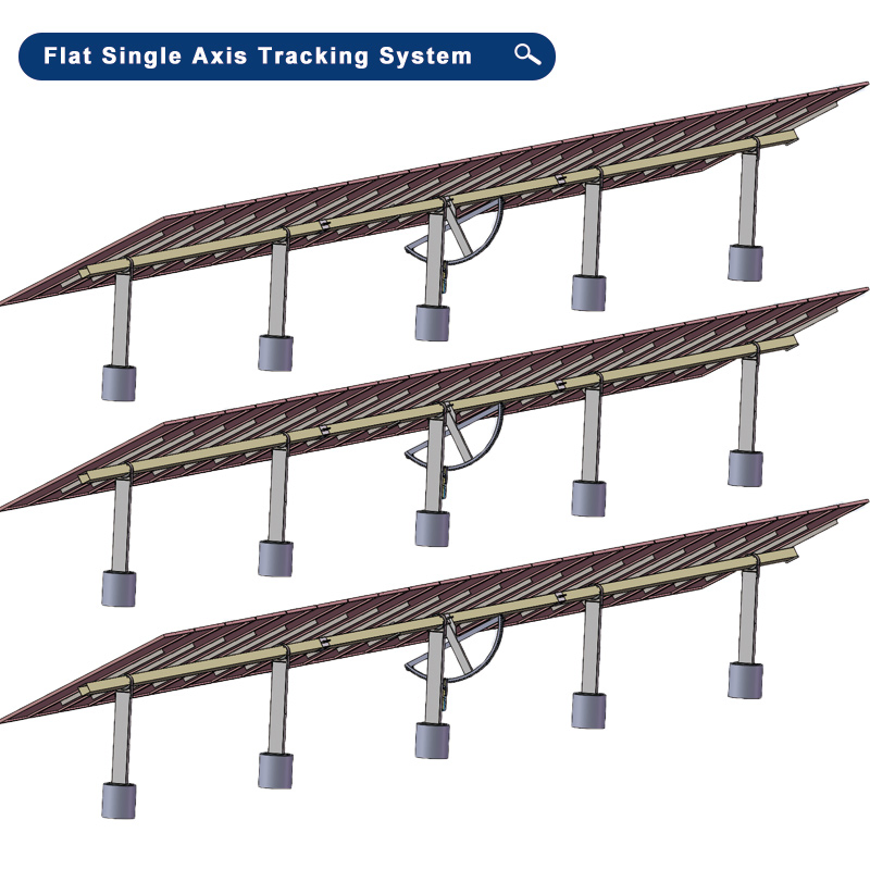 Wuxi Metal Factory Complete Set Flat Single Axis Solar Tracker Solar Tracking System