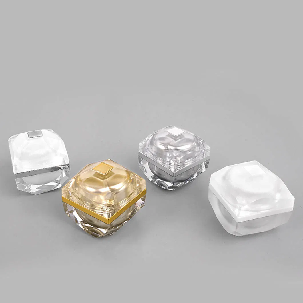 in Stock 10g Luxury Crystal White Silver Gold Frosted Small Cosmetic Plastic Acrylic Jars Package