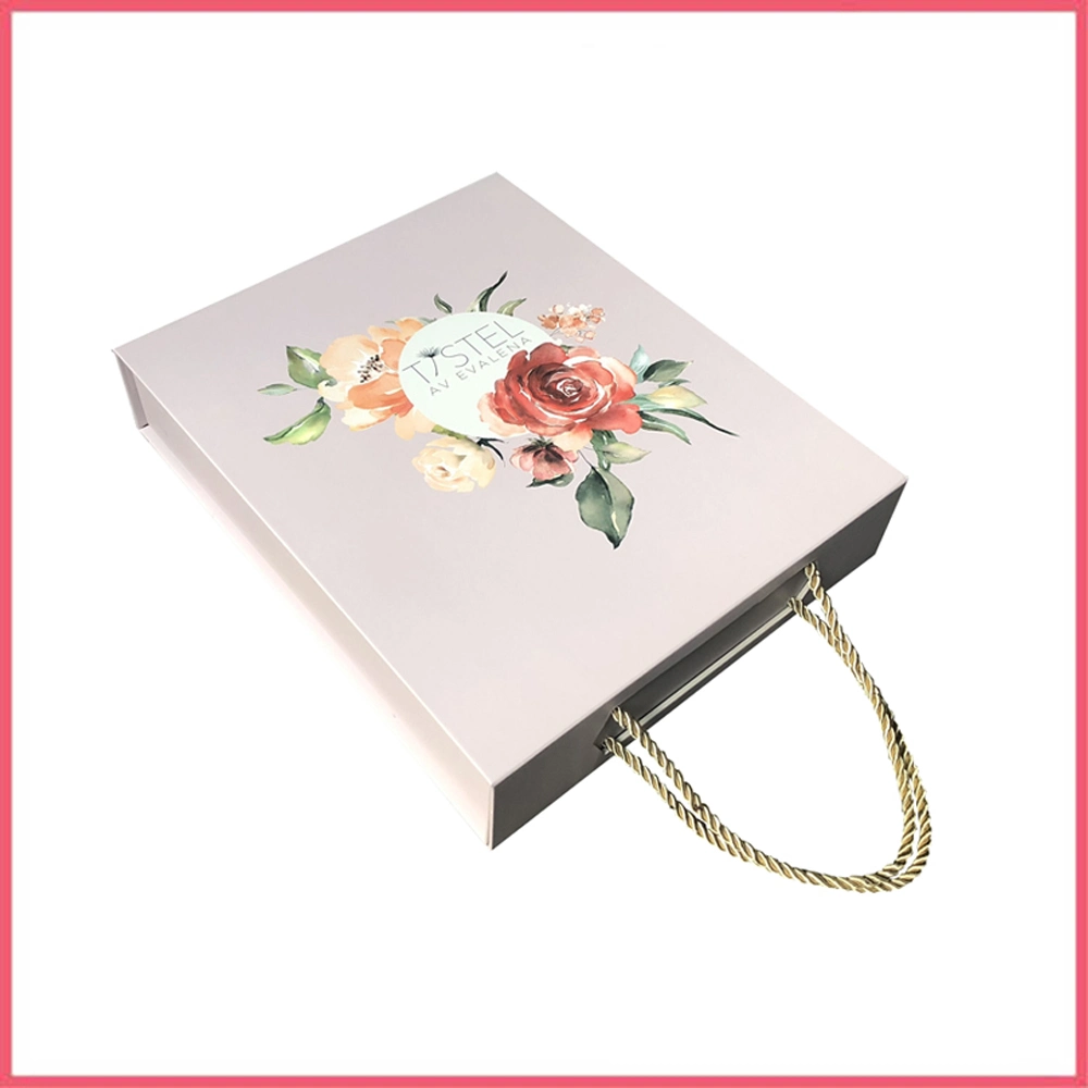 Wholesale Printed Brand Christmas Series Gift Paper Box Package with String Handle and Magnet Closure