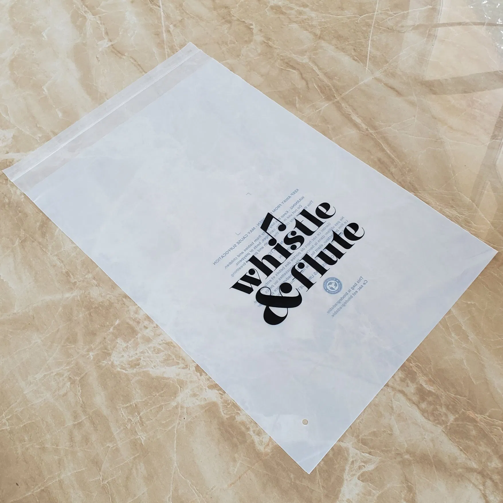 PLA+Pbat Cloth Package with Sticky Tape on En 13432 Standard