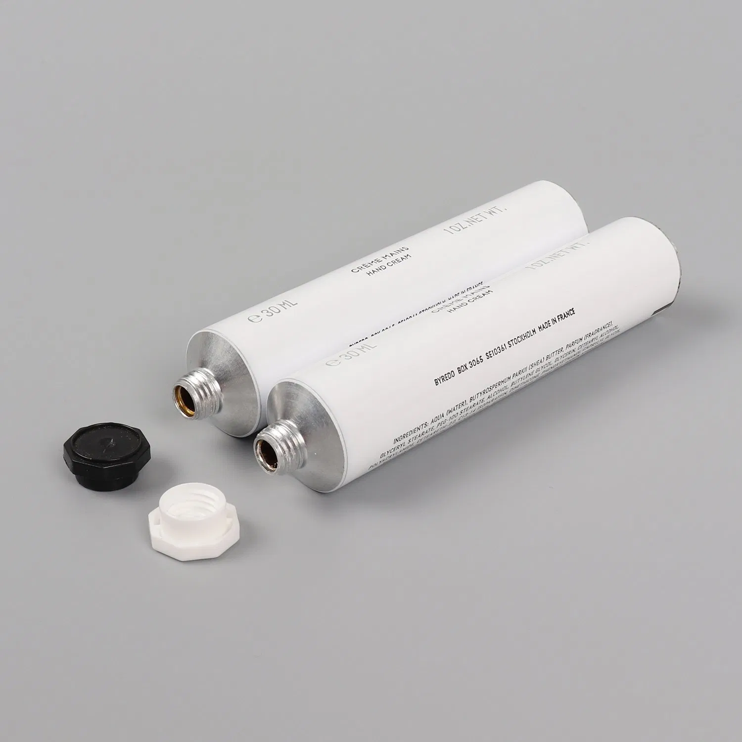 Small Luxury La Source Cosmetic Packaging Hand Cream Aluminum Collapsible Tube Package for Skincare/19mm 25ml with White Octagonal Cap