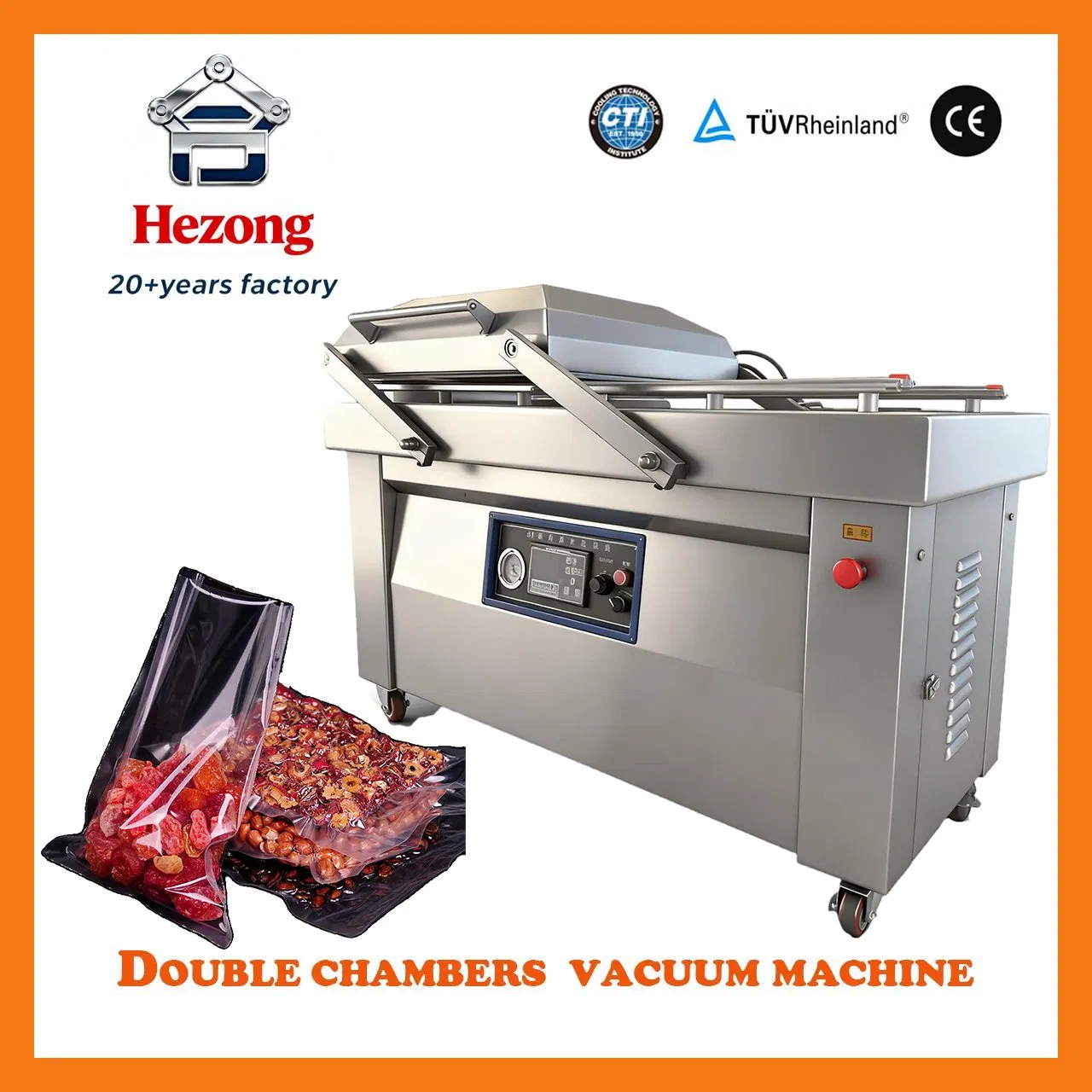 Vegetable Fruit Package Chicken Lamb Beef Meat Double Chamber Vacuum Package Machine