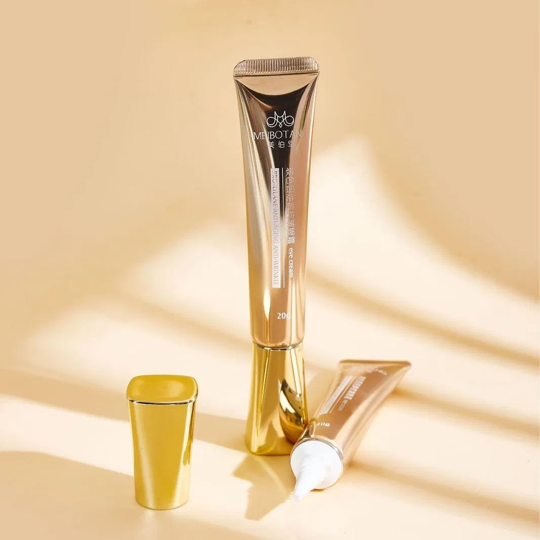 Manufacturers Customized High-Brightness Pointed Mouth 25q Eye Cream Gel Lotion Tube Package with Electroplated Gold Cover