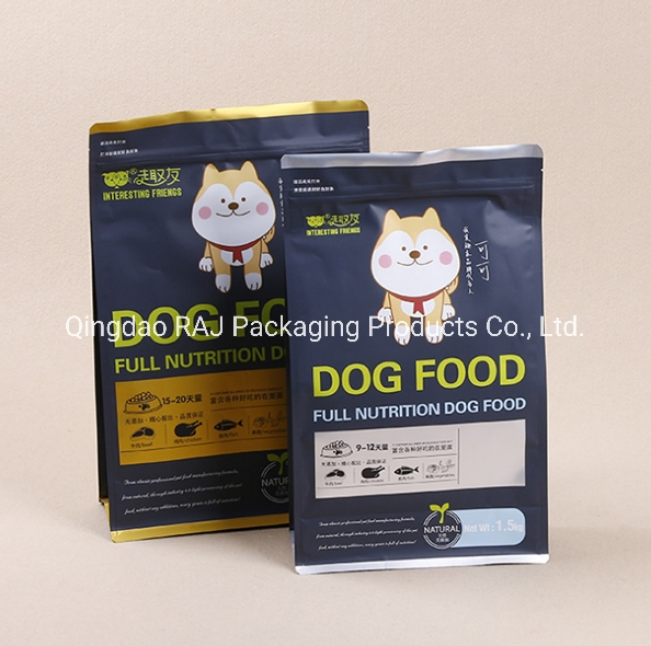 Pet Dog Cat Food Plastic Ziplock Package with Zipper Clear Window or Flat Bottom