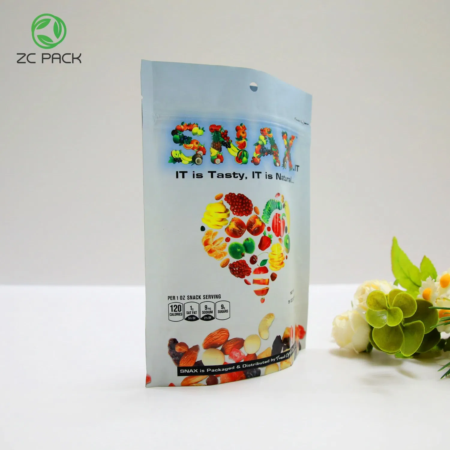 Customized Size High Quality Glossy Heat Seal Aluminized Inside Laminated Nuts Dried Fruits Food Grade Plastic Mylar Packaging Stand up Zipper Package