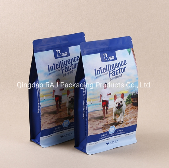 Pet Dog Cat Food Plastic Ziplock Package with Zipper Clear Window or Flat Bottom