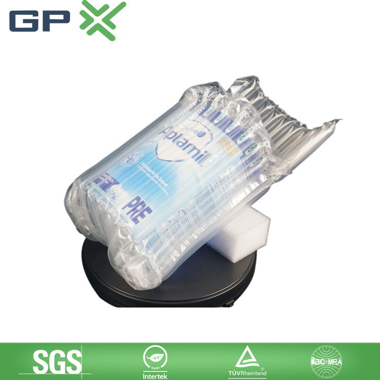 Recyclable Waterproof Protective Pillow Airbag Transparent Plastic Packing Inflatable Post Air Column Film for Protecting Shipping Powder Fragile Package