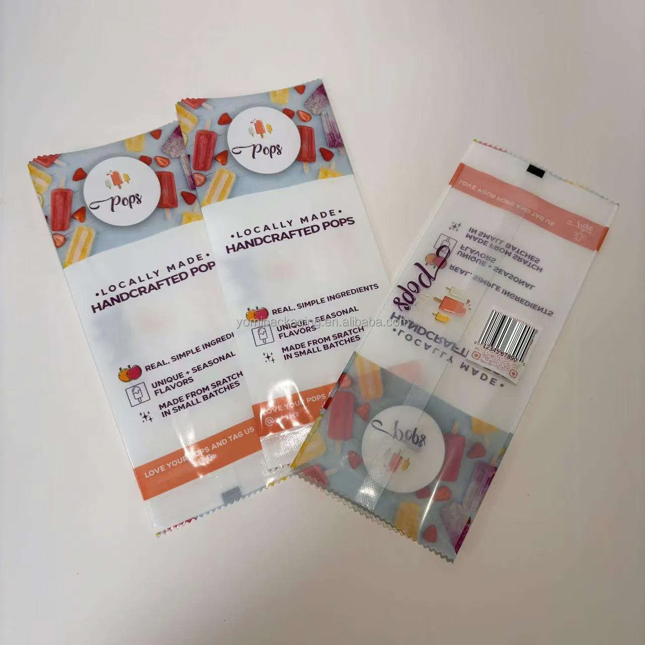 Yomi Packaging Popsicle Customized Size Transparent Wrappers Lce Cream Packaging Bag Frozen Plastic Food Package