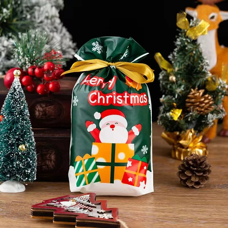 Reusable Candy Package with Twist Tie Christmas Gift Drawstring Bag Decoration