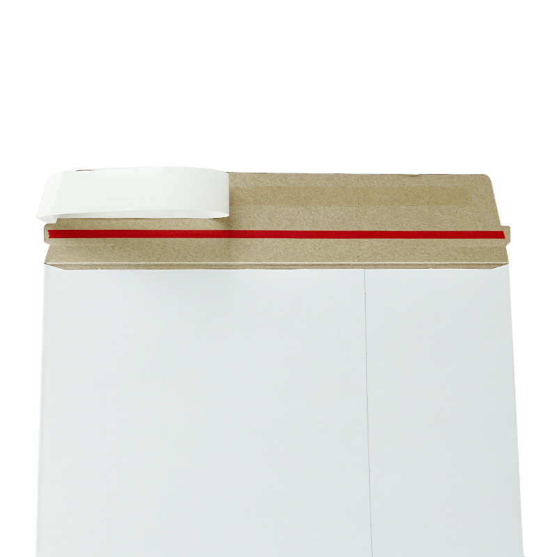 White Rigid Cardboard Mailers Stay Flat Envelopes for Courier Package