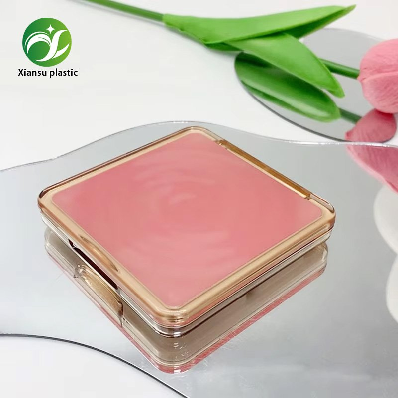 Custom Pink Square 4-Grid ABS Eye Shadow Case Portable Makeup Package