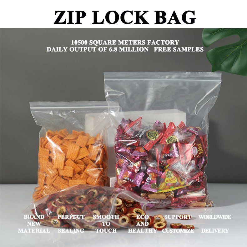 Plastic Self Sealing Ziplock Bag Package Customize Cloth Garment Print Logo LDPE CPE Travel Coffee Waterproof Food Grade Powder Jewelry Medicine Zip Lock