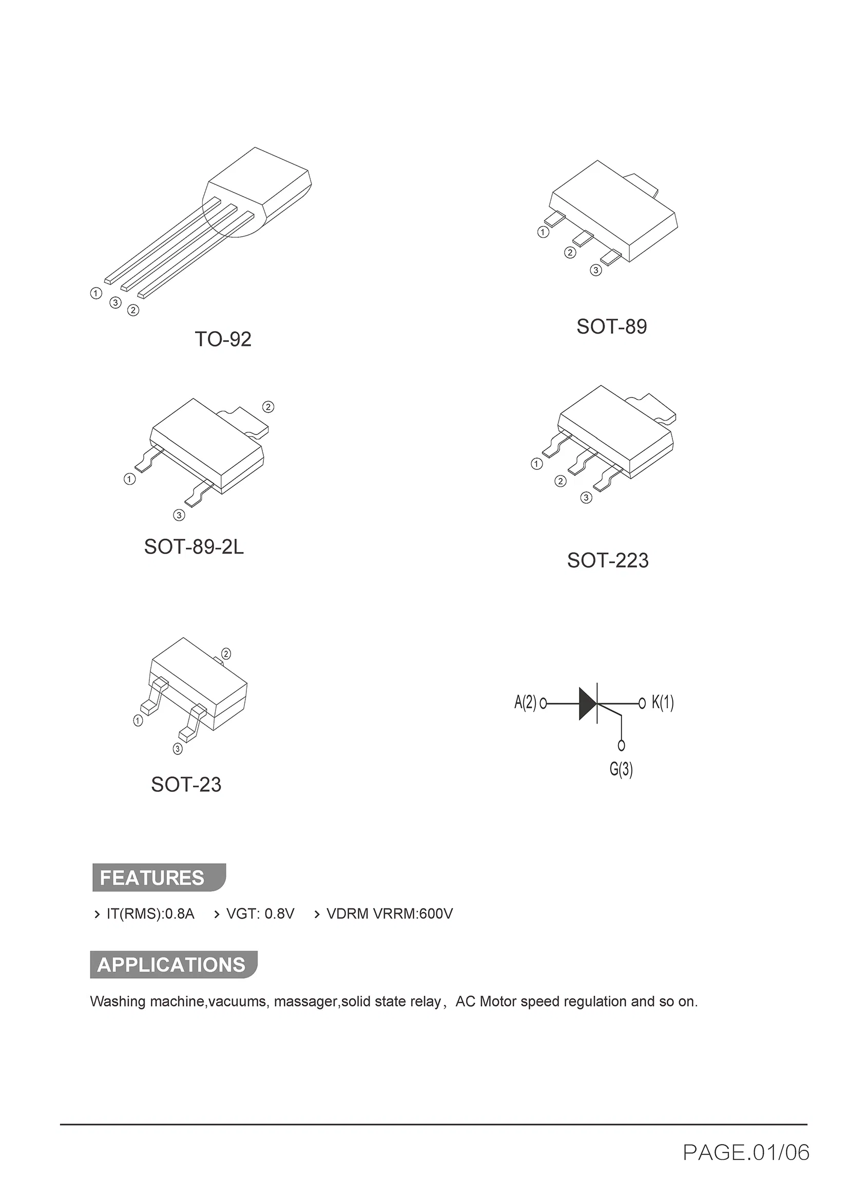 Specification Sheet 1