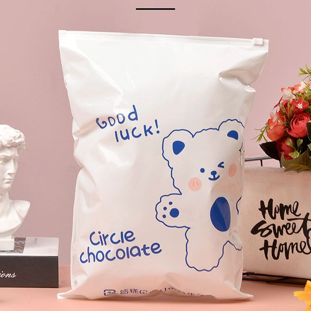 EVA Lux CPE PE Recyclable Customize Transparent Clear Frost Ziplock Plastic Garment Clothes Zipper Slider Bag T Shirt Sacks Underwear Package-Conveyance