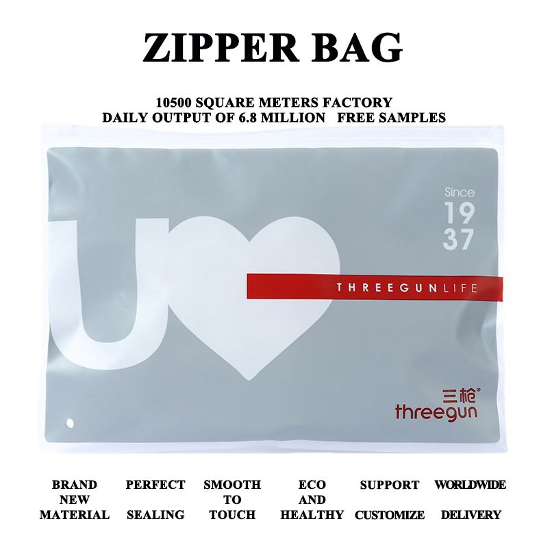 EVA Lux CPE PE Recyclable Customize Transparent Clear Frost Ziplock Plastic Garment Clothes Zipper Slider Bag T Shirt Sacks Underwear Package-Conveyance