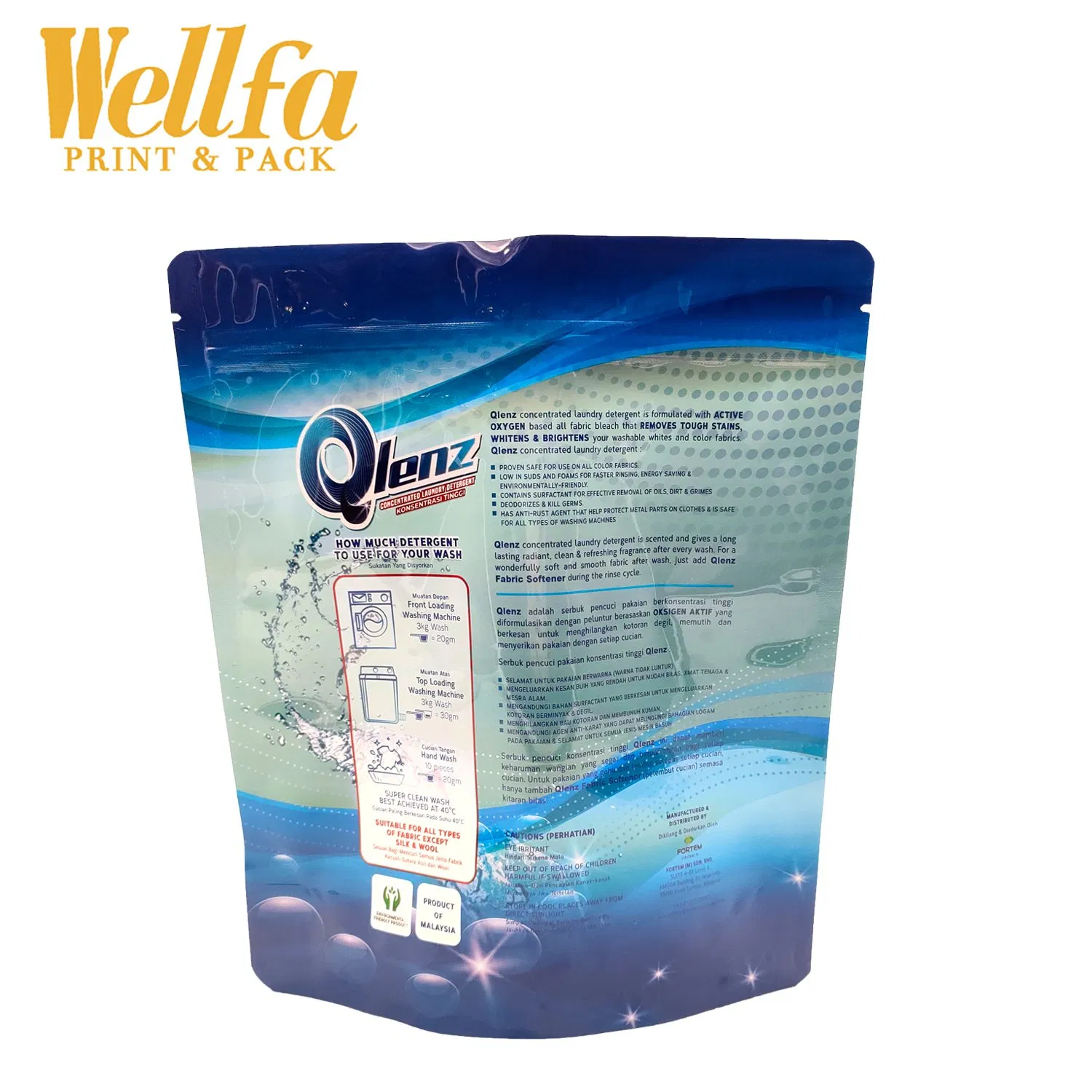 Factory OEM Custom Pet Soap Liquid Washing Powder Package Lamination Plastic Film Rolls