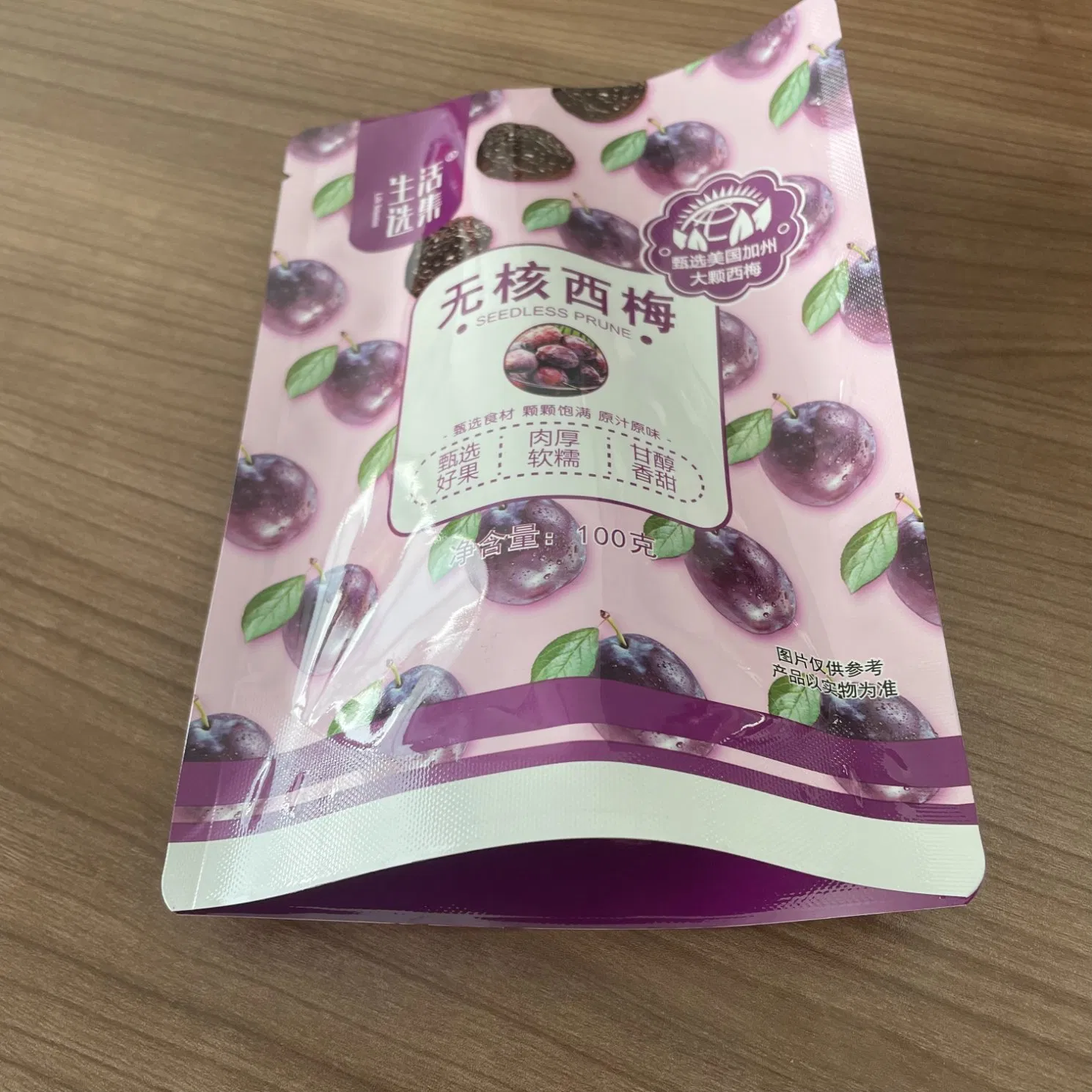 Small Package with Transparent Zipper for Dried Fruit and Polyester Film Bag
