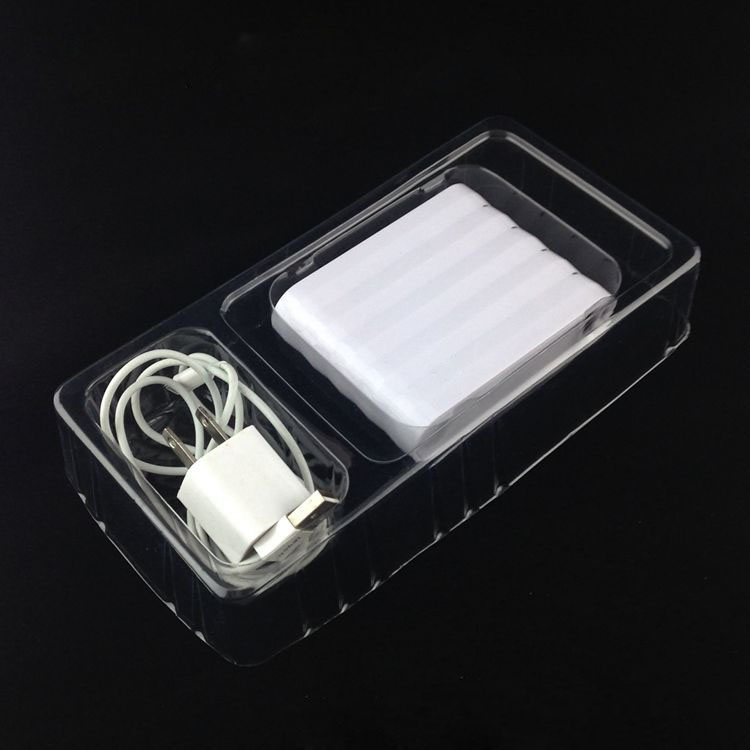 disposable clear plastics electronic tray package for power bank