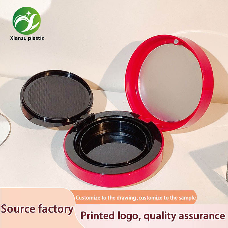 Round Red Air Cushion Case Cosmetic Makeup Package for Productos De Belleza