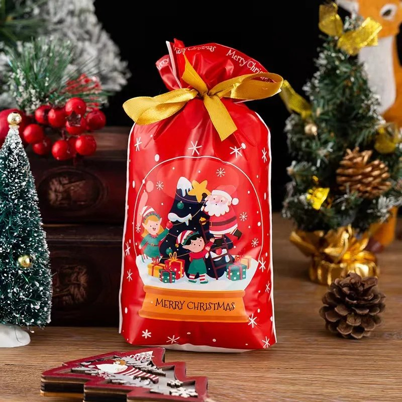 Reusable Candy Package with Twist Tie Christmas Gift Drawstring Bag Decoration