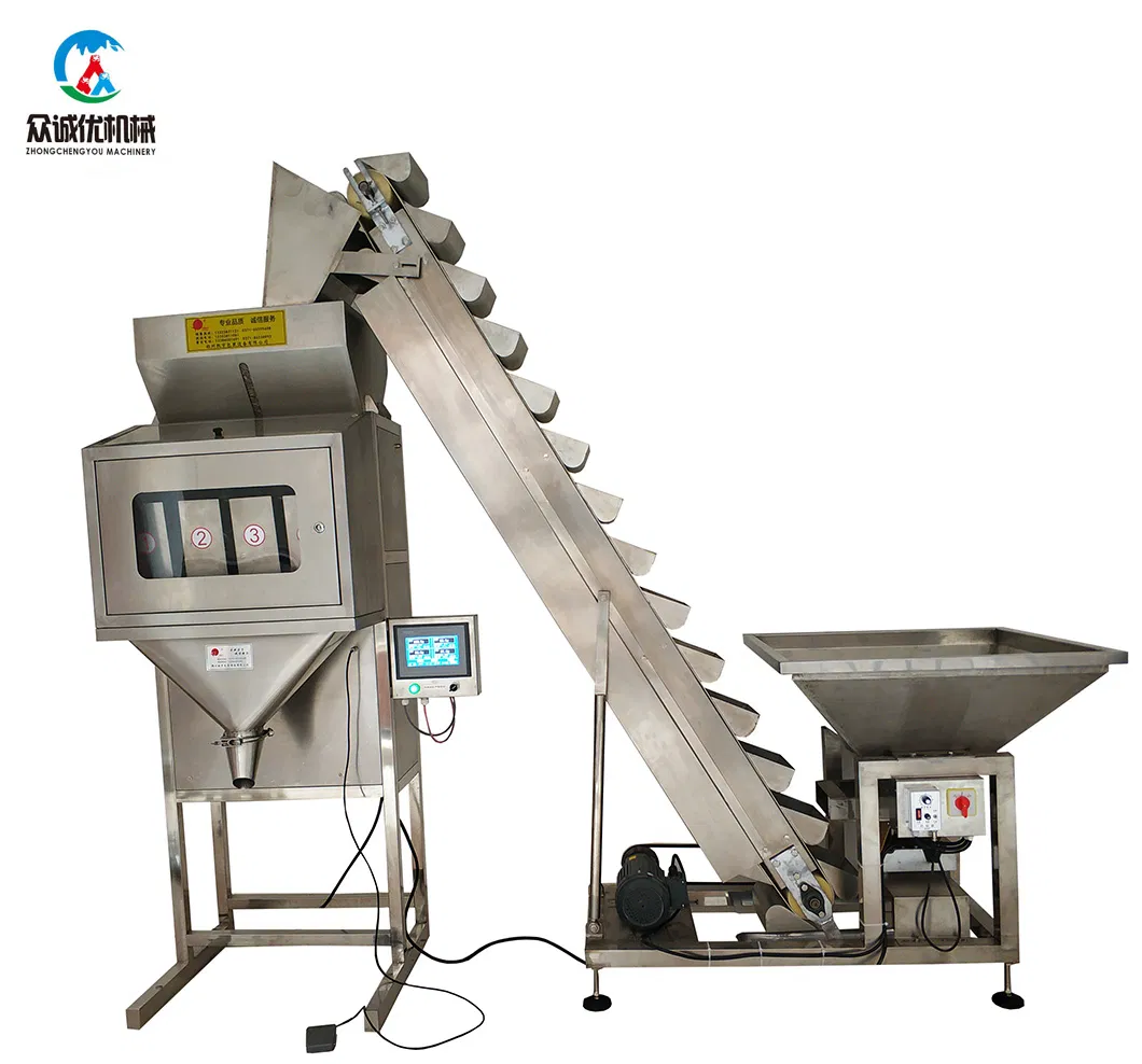 Stainless Steel Automatic Four Head Scales Linear Weigher Package Machine on Assembly Line