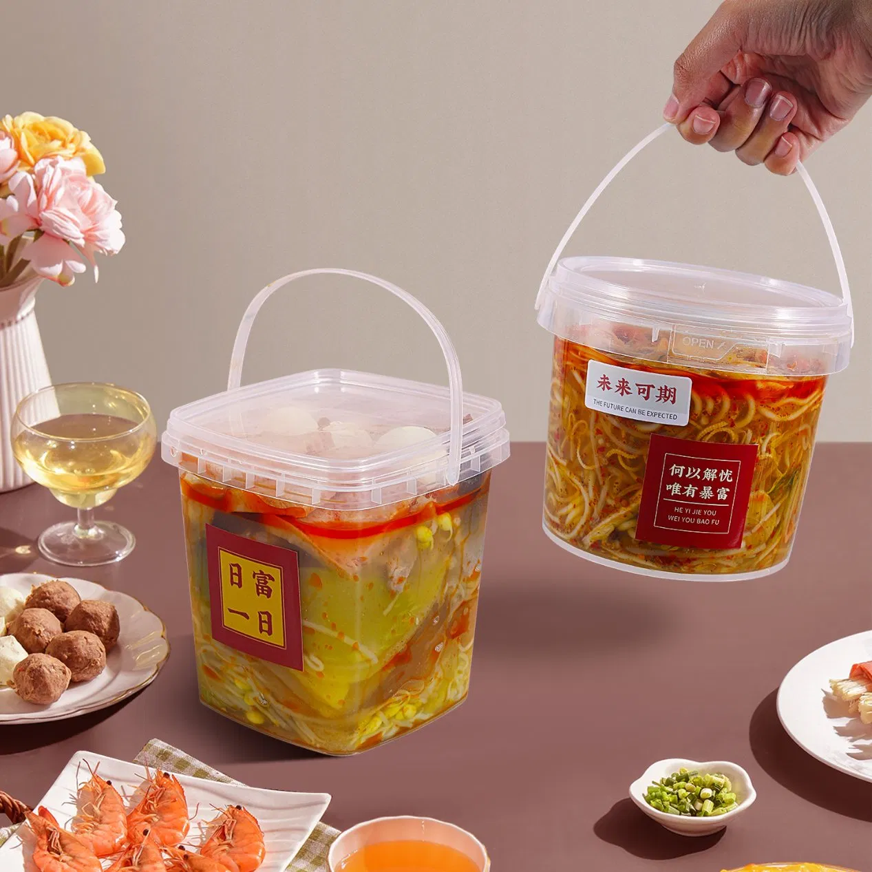 BPA Free Plastic Bucket, Airtight Food Package for Safe Storage