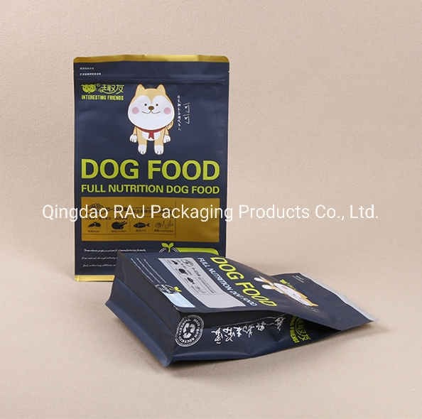 Pet Dog Cat Food Plastic Ziplock Package with Zipper Clear Window or Flat Bottom