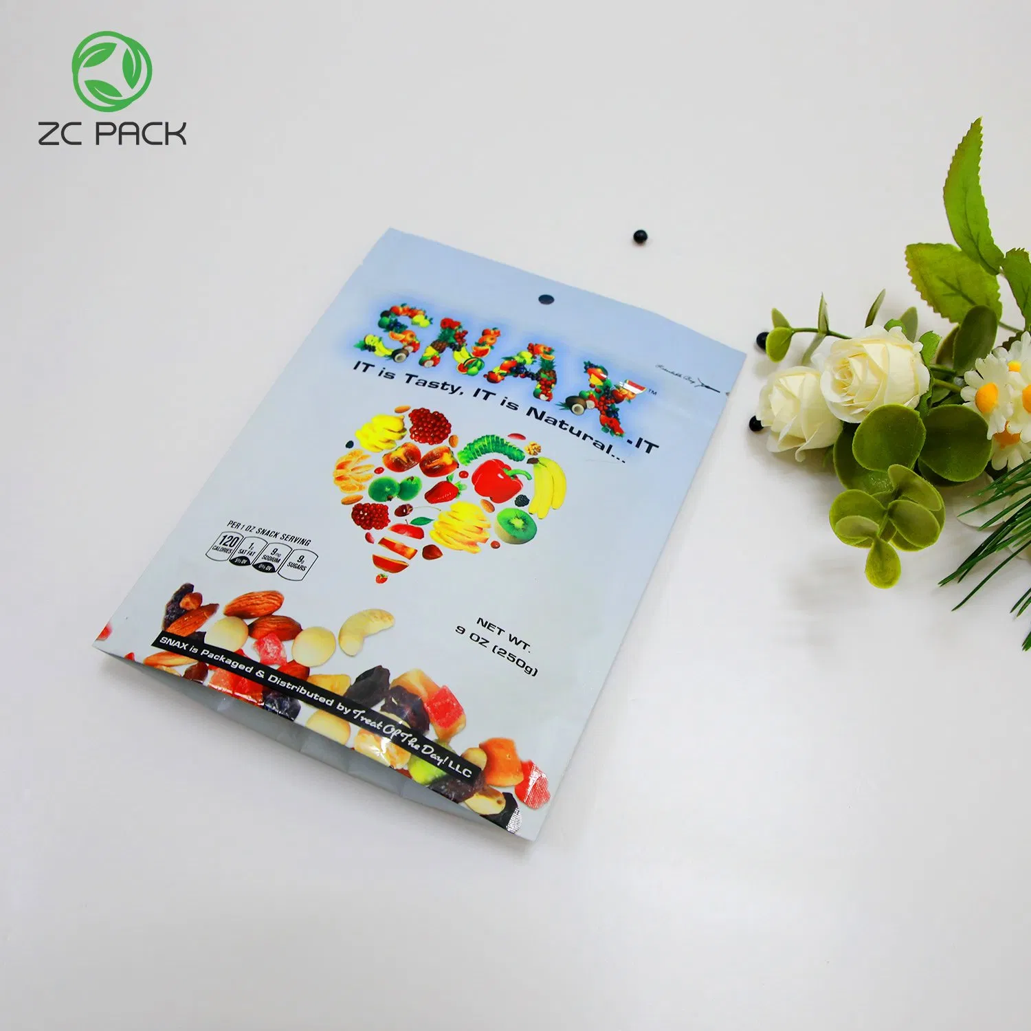 Customized Size High Quality Glossy Heat Seal Aluminized Inside Laminated Nuts Dried Fruits Food Grade Plastic Mylar Packaging Stand up Zipper Package