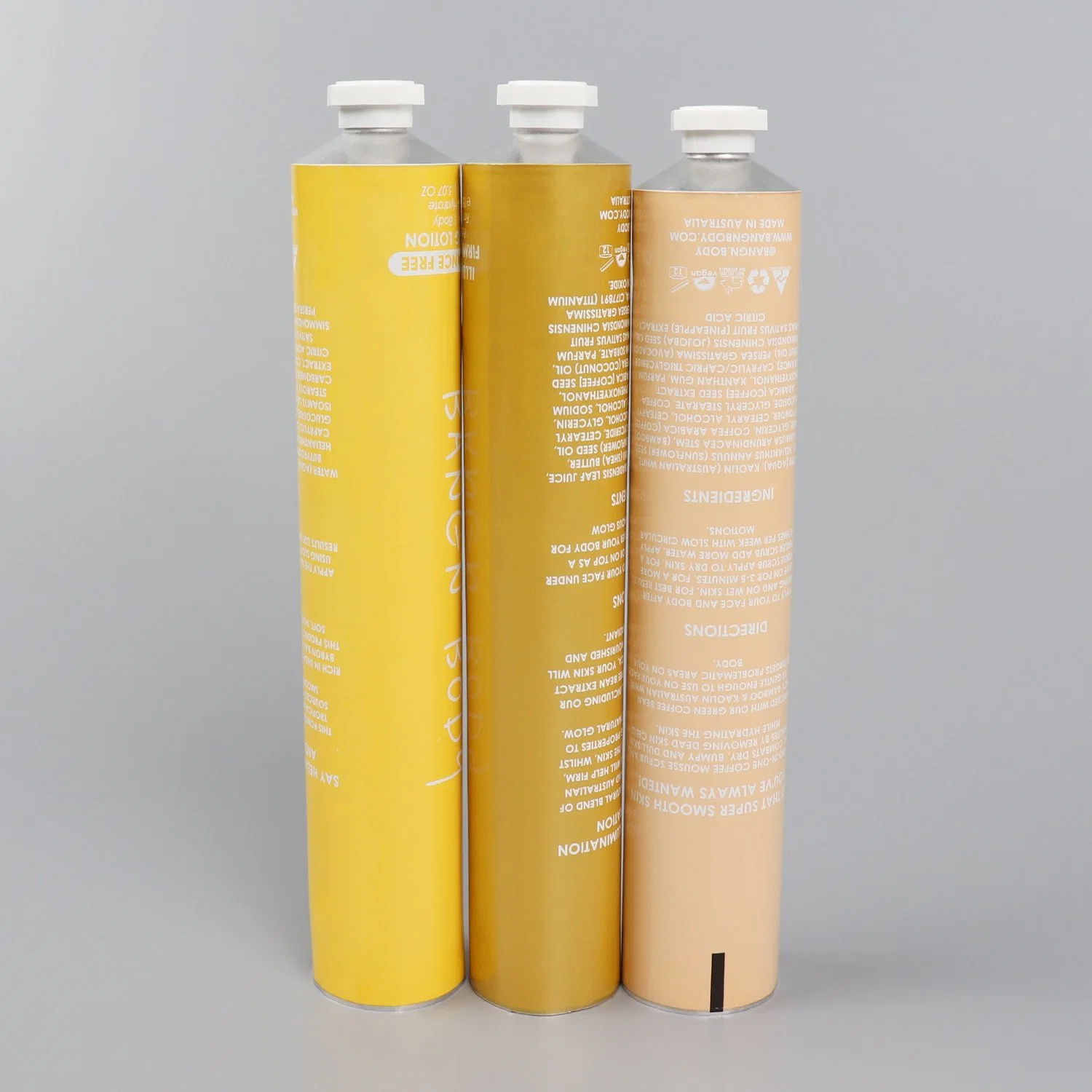 Small Luxury La Source Cosmetic Packaging Hand Cream Aluminum Collapsible Tube Package for Skincare/19mm 25ml with White Octagonal Cap