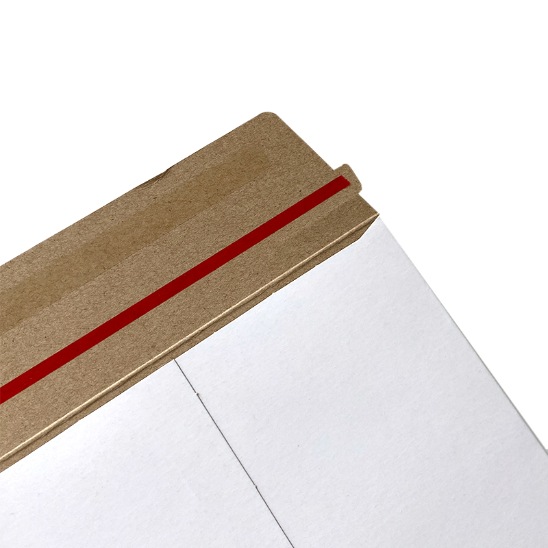 White Rigid Cardboard Mailers Stay Flat Envelopes for Courier Package