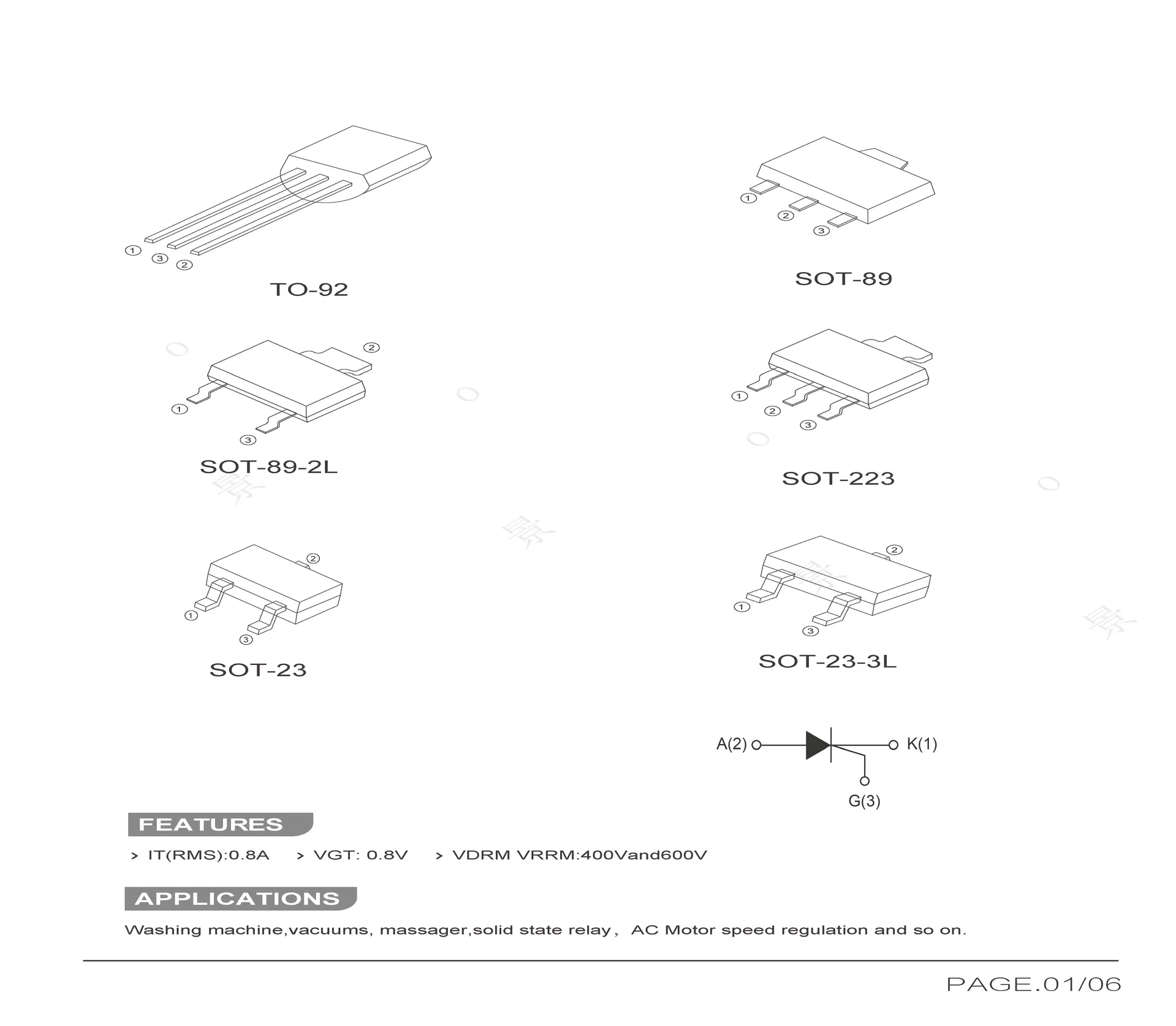 Specification Sheet 1