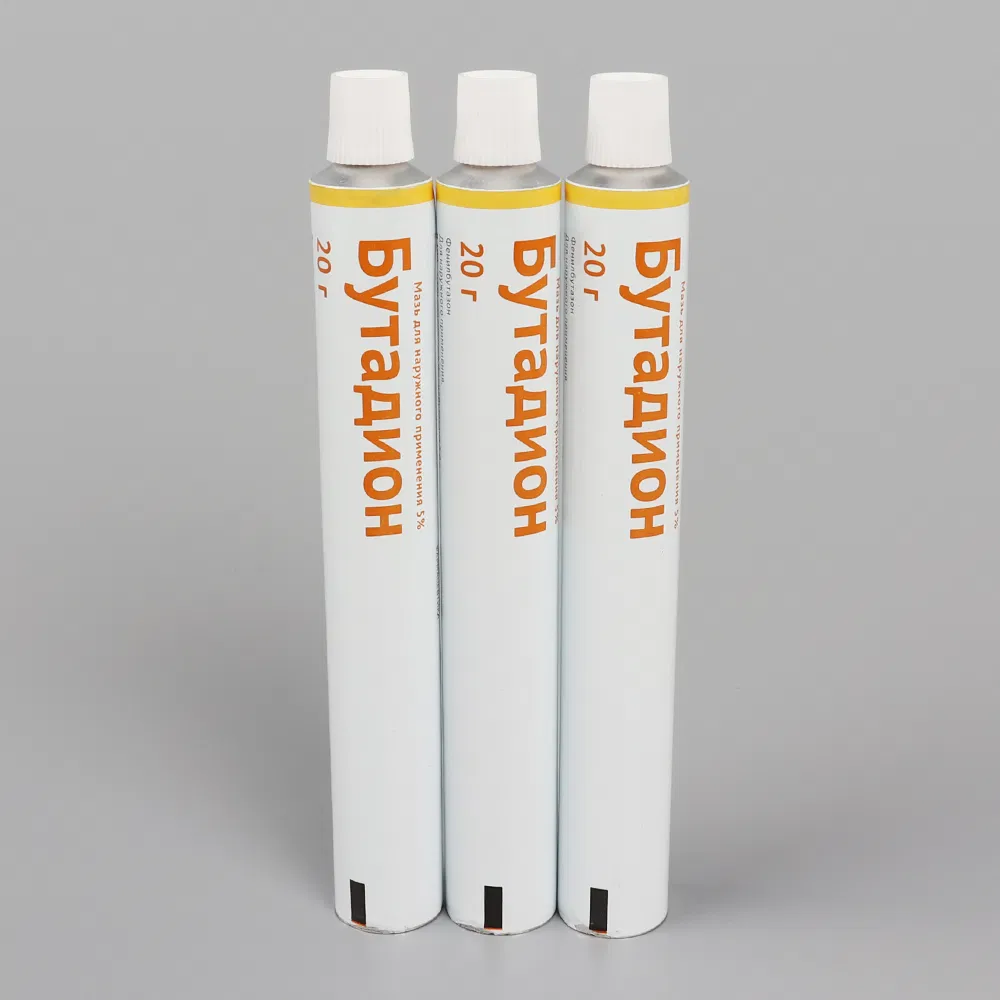 Pharmaceutical Tube Package Skin Healthcare Cream Aluminum Collapsible Tube Package for Sensitive Skin Treatment/ D25mm 30g with Plastic Screw Cap