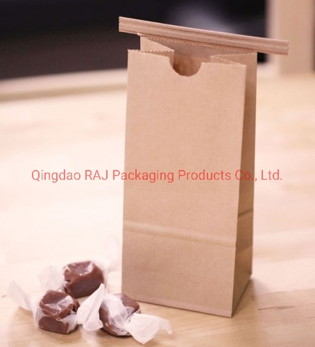 Coffee Paper Plastic Stand up Pouch Package with Flat Bottom Window