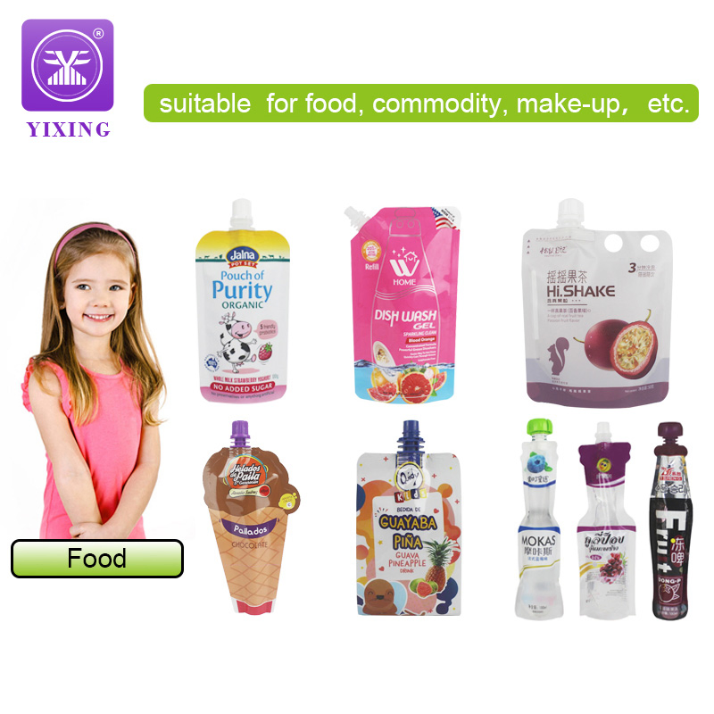 Custom Juice Pouch Logo Food Plastic Package with Spout for Baby Food Puree Food Grade Aluminum Foil Stand up Spout Pouch