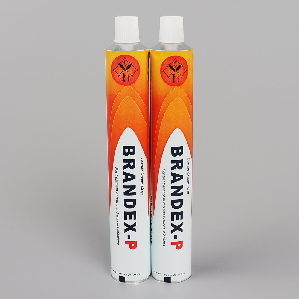 Pharmaceutical Package Tube Creme Vacinal Aluminum Collapsible Tube Package for Skin Burn Treatment/ 28mm 60g with Designed Screw Cap
