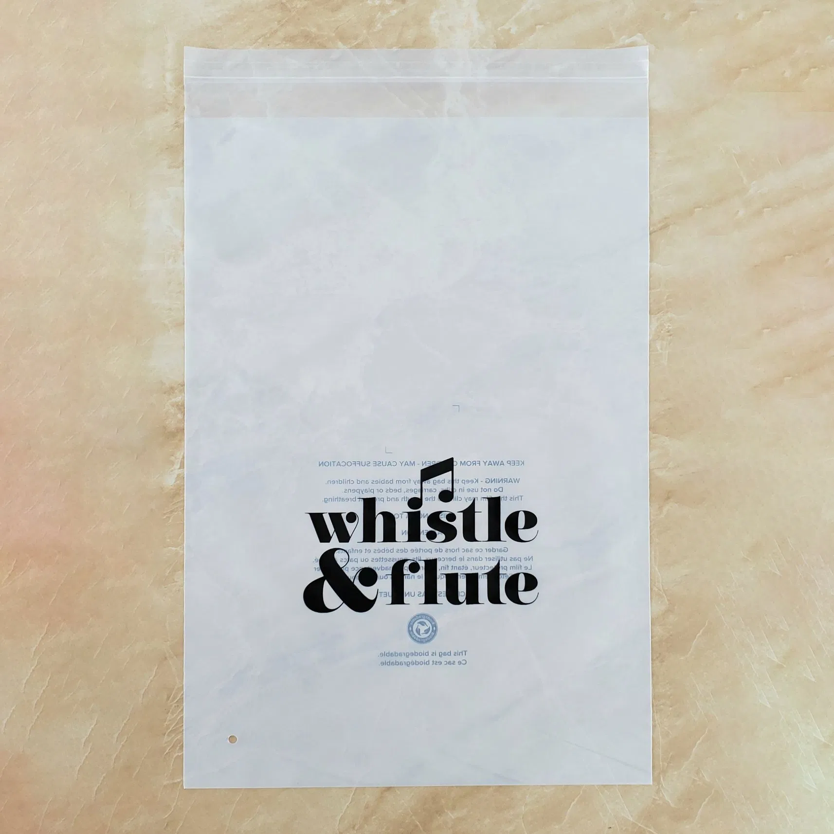 PLA+Pbat Cloth Package with Sticky Tape on En 13432 Standard