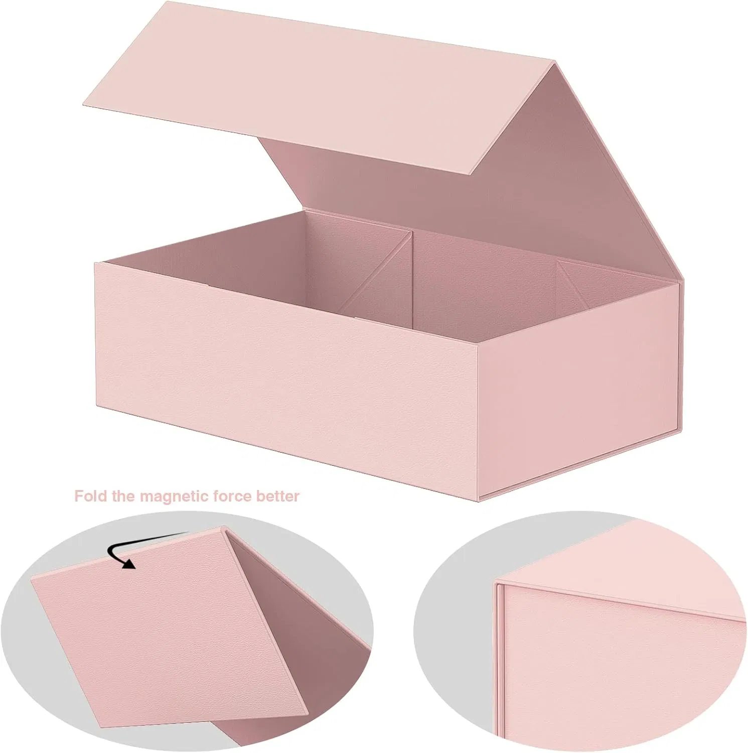 Rdy Packaging Glossy Custom Luxury Matt Printing Pink Black Foldable Magnetic Package Paper Gift Rigid Box with Magnetic Closure