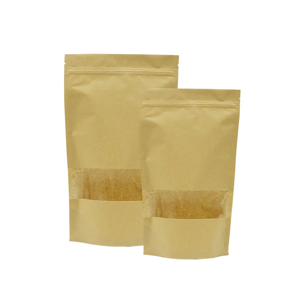 Brown Kraft Paper Pouch Bag Food Package for Nut Dry Food Bag with Zipper Top