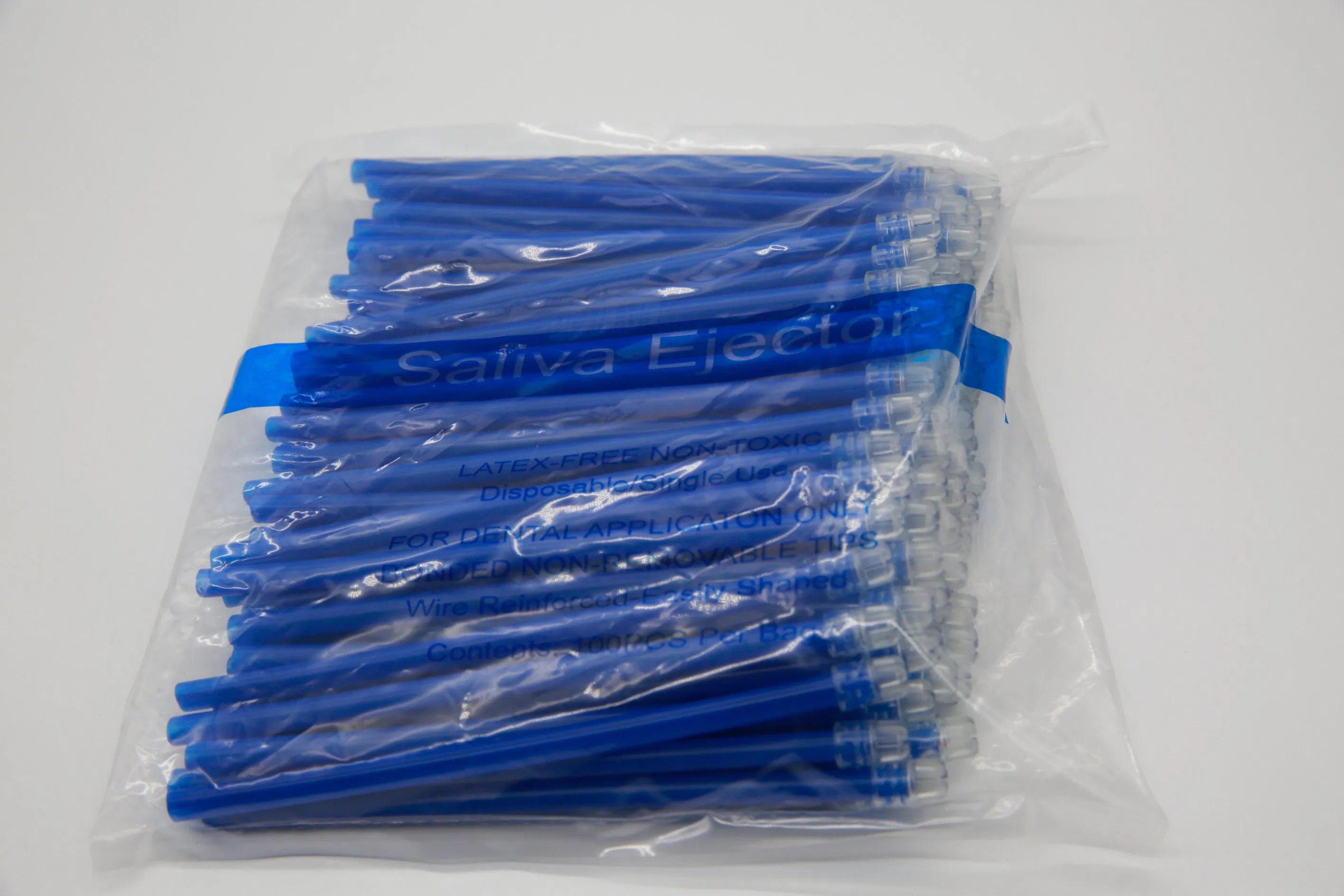 Hot Sale Autoclavable Disposable Plastic Low Volume Suction Aspirator Tube Blue Tip Single Package