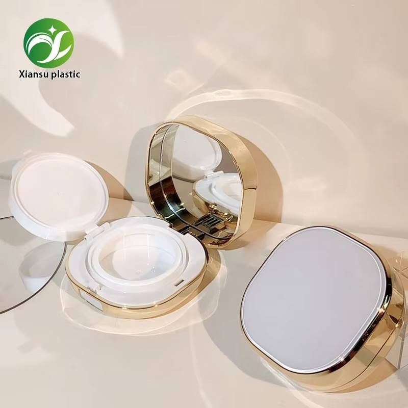 Rectangular Gold Air Cushion Case Cosmetic Makeup Package for Productos De Belleza