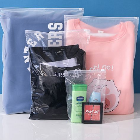Package-Conveyance Recyclable Customization Transparent Clear Frost Zip Lock Plastic Garment Clothes Zipper Bag T Shirt Sacks Underwear Packaging Zipper