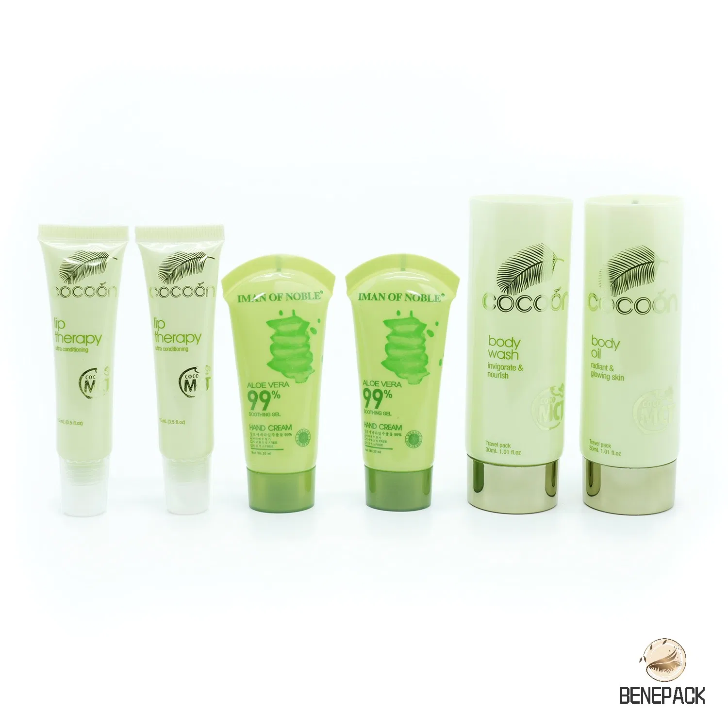 New Arrival Custom Package Green Eco-Friendly Squeezable Plastic Cosmetic Tube with Hot Stamping for Cosmetic Container