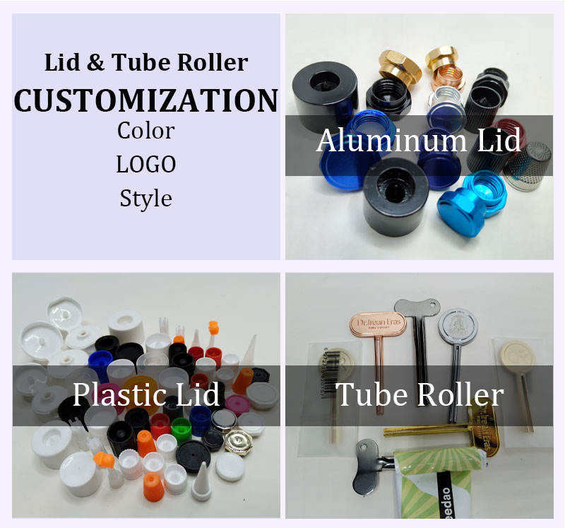 Unique Custom Printed Black Lotion Metal Tube Packaging 10ml Skincare Cream Aluminum Cosmetic Tubes Package with Label