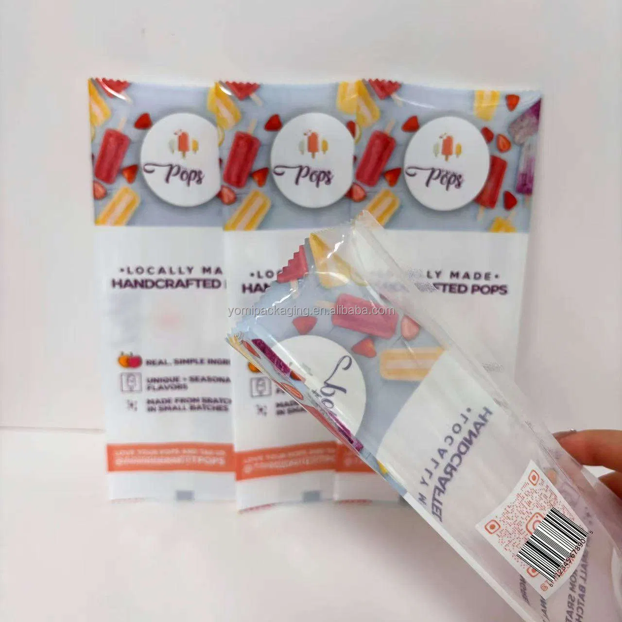 Yomi Packaging Popsicle Customized Size Transparent Wrappers Lce Cream Packaging Bag Frozen Plastic Food Package