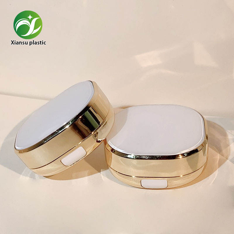 Rectangular Gold Air Cushion Case Cosmetic Makeup Package for Productos De Belleza