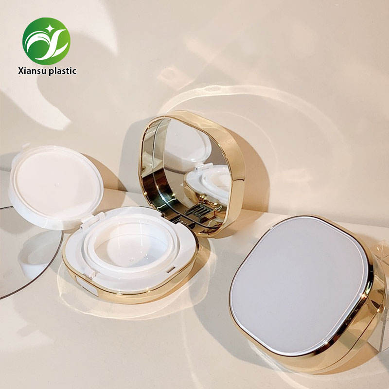 Rectangular Gold Air Cushion Case Cosmetic Makeup Package for Productos De Belleza