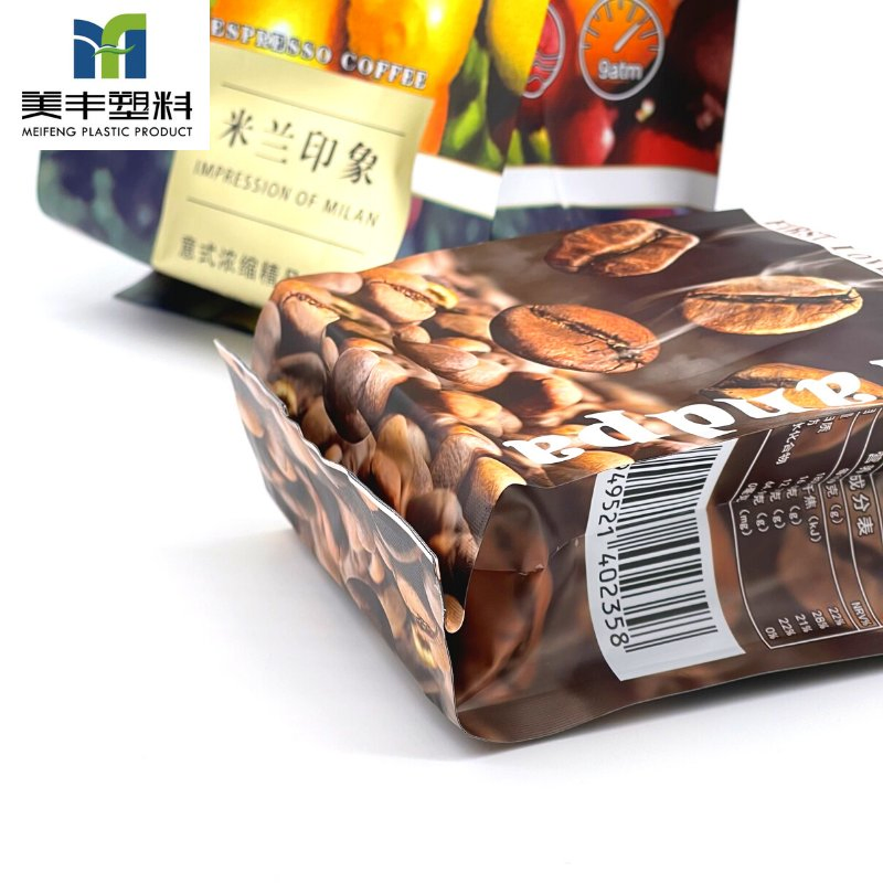Manufacturer Wholesale Customized Printing Aluminum Foil Kraft Paper Coffee Back Sealing Side Gusset Stand up Zipper Valve Package