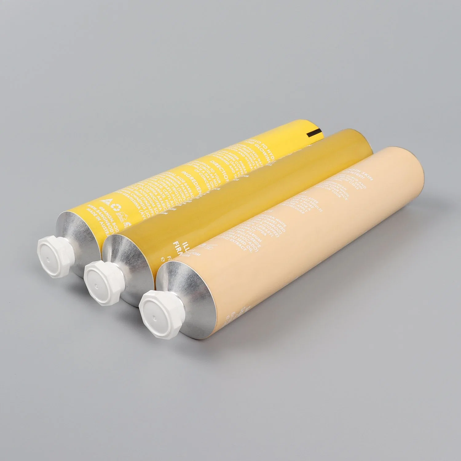 Small Luxury La Source Cosmetic Packaging Hand Cream Aluminum Collapsible Tube Package for Skincare/19mm 25ml with White Octagonal Cap