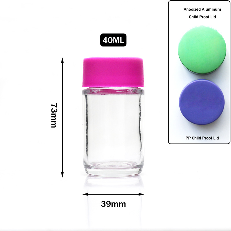 Cbd Pre Rolls Glass Jar with Lids Edible Package Supplier