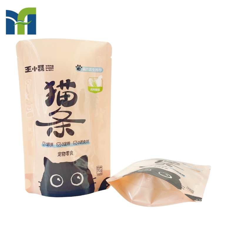 Custom Logo Printed Recyclable Plastic Food Grade Cat Treats Doypack Package